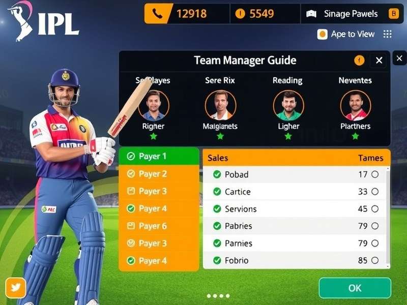 IPL Team Management Screen
